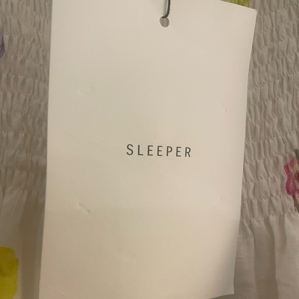 Sleeper Atlanta Pansies Smocked Bodice Midi Dress - Picture 9 of 14